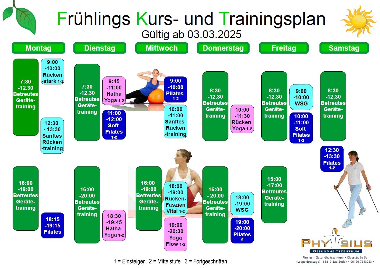 Frühlingskursplan 2025