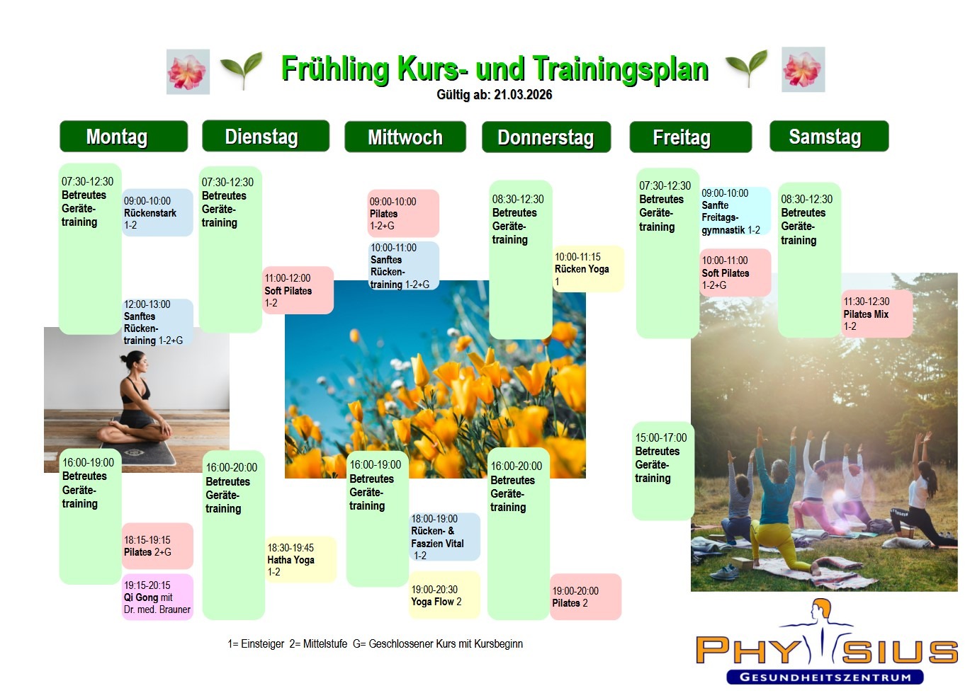 Frühlingskursplan 2026
